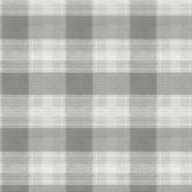 media image for sample woven buffalo check wallpaper in grey from the simply farmhouse collection by york wallcoverings 1 246