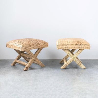 product image for water hyacinth wood stool 4 75