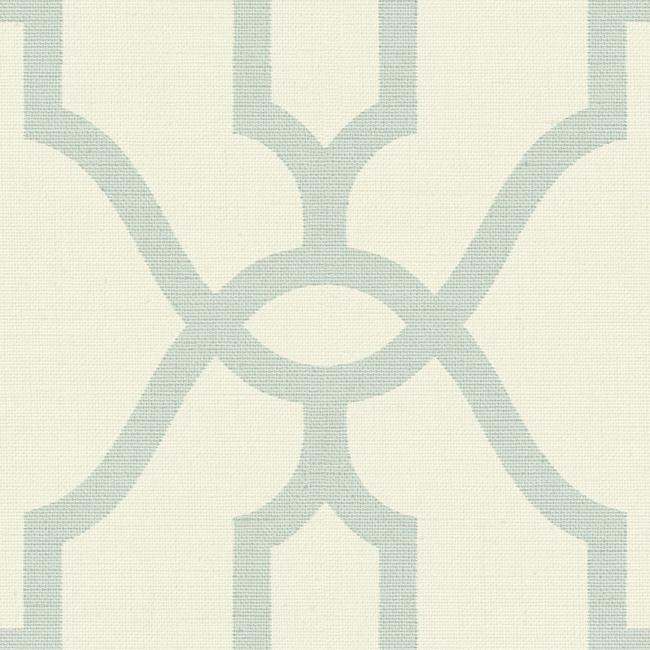 media image for Woven Trellis Wallpaper in Eggshell Blue on Cream from Magnolia Home Vol. 2 by Joanna Gaines 267