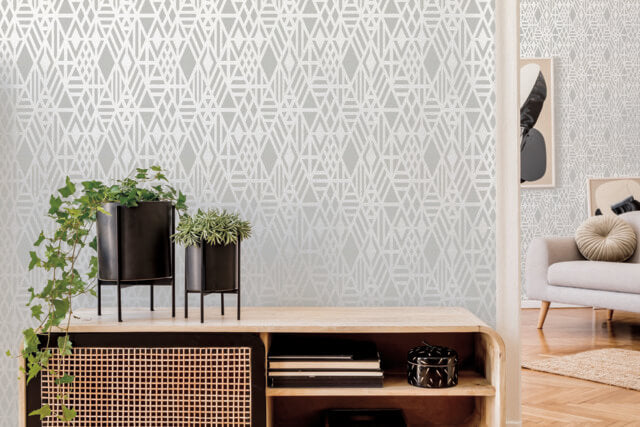 media image for Wrought Iron Wallpaper in Pearl from the Moderne Collection by Stacy Garcia for York Wallcoverings 282