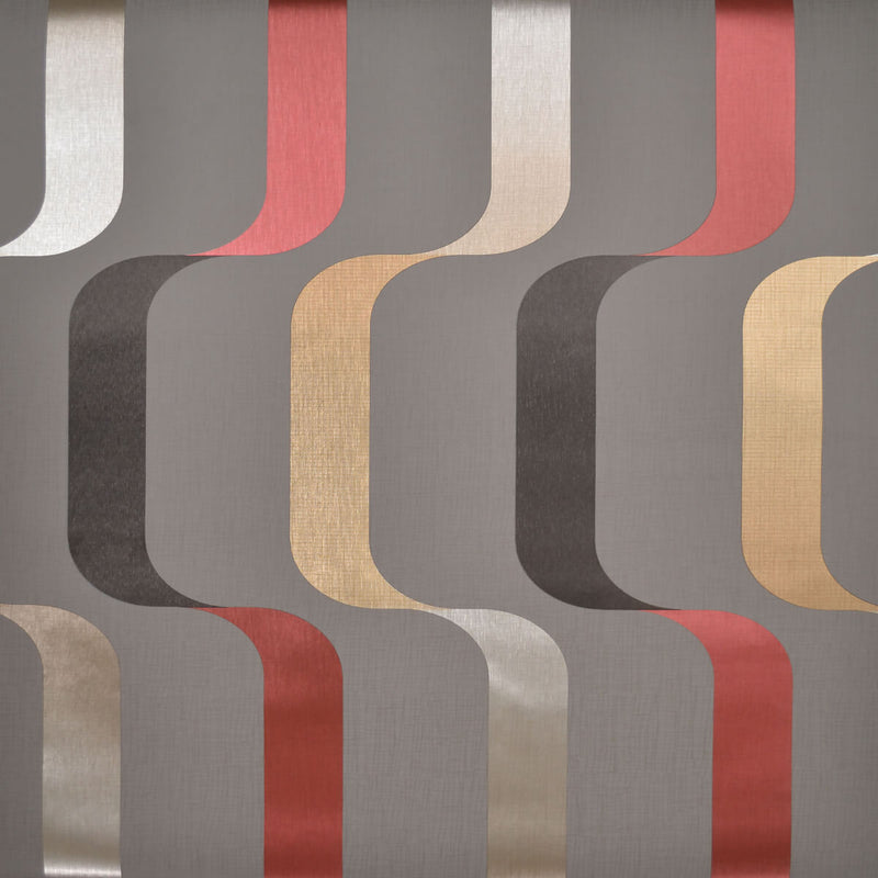 media image for sample ribbon wallpaper in warm grey red from the mid century collection by york wallcoverings 1 270