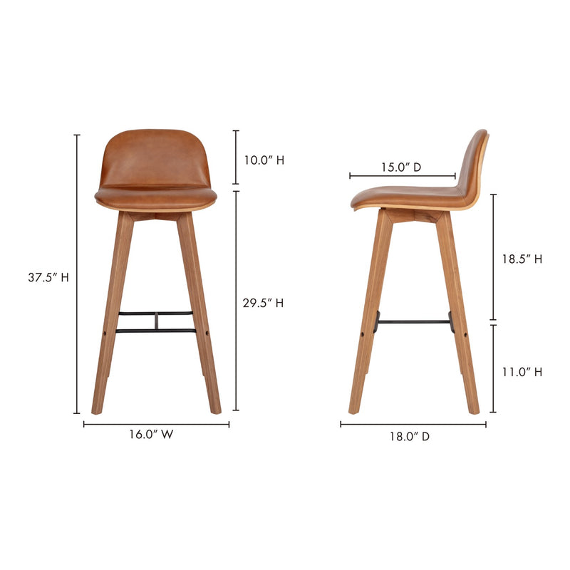 media image for Napoli Leather Barstool Tan 7 23