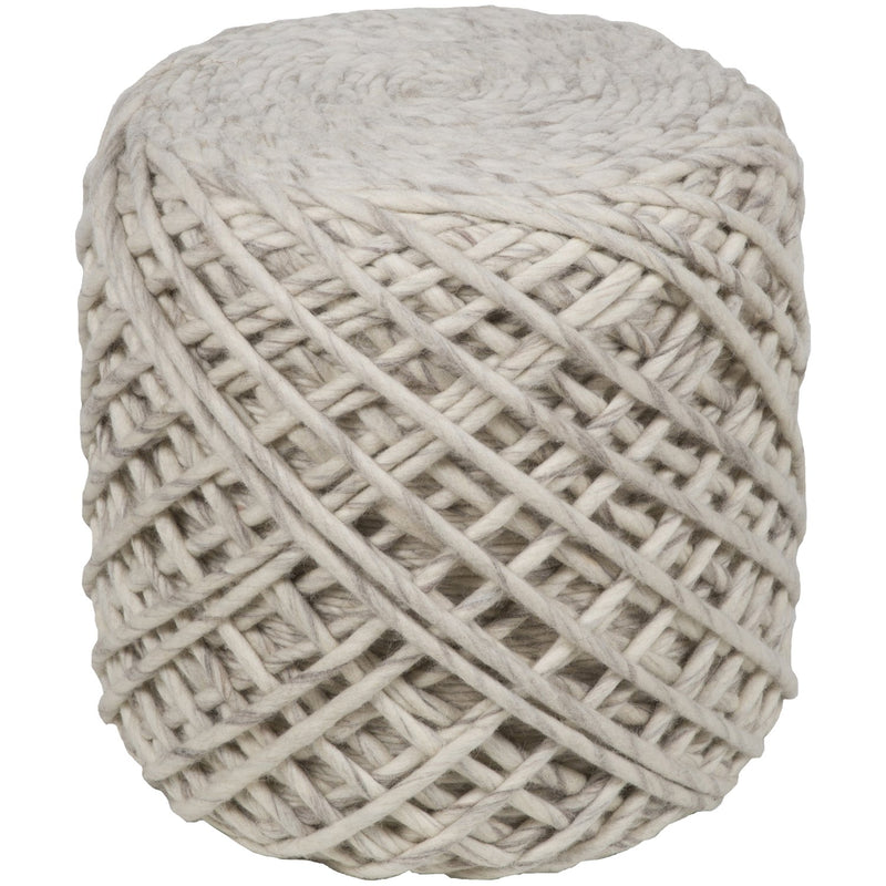 media image for Yukon YKN-001 Pouf in Cream & Charcoal by Surya 218