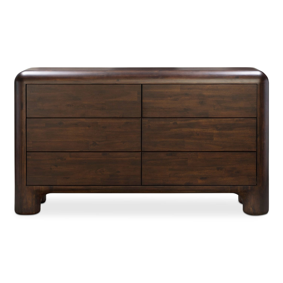 Dark wood 6 drawer dresser discount