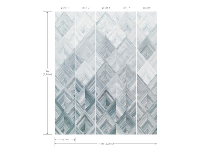 media image for Diamond Parquet Mural in Blue from the Murals Resource Library Vol. 2 by York Wallcoverings 24