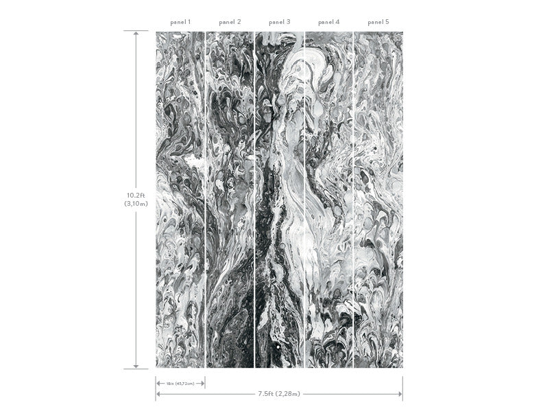 media image for Watermark Mural in Black from the Murals Resource Library Vol. 2 by York Wallcoverings 238