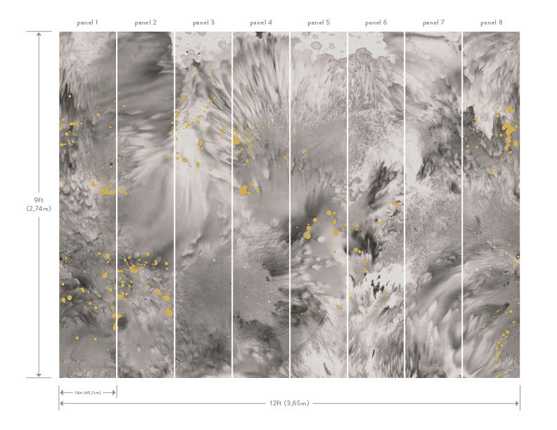 media image for Dreamchaser Mural in Grey/Gold from the Murals Resource Library Vol. 2 by York Wallcoverings 258