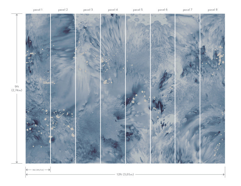media image for Dreamchaser Mural in Blue/Silver from the Murals Resource Library Vol. 2 by York Wallcoverings 289