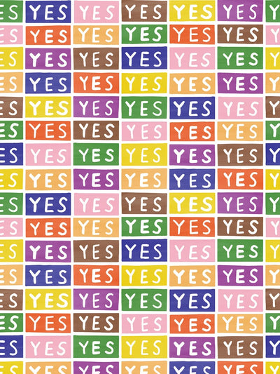 product image for Yes Wallpaper in Rainbow on White by Larry Yes for Thatcher Studio 13
