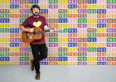 product image for Yes Wallpaper in Rainbow on White by Larry Yes for Thatcher Studio 46