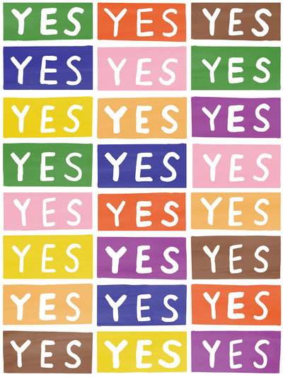 product image for Yes Wallpaper in Rainbow on White by Larry Yes for Thatcher Studio 7