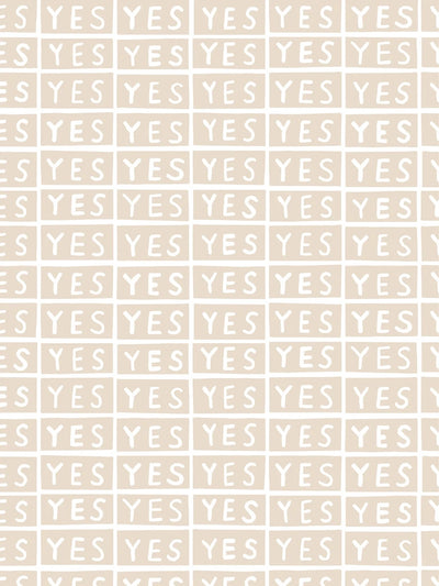 product image for Yes Wallpaper in Taupe on White by Larry Yes for Thatcher Studio 56