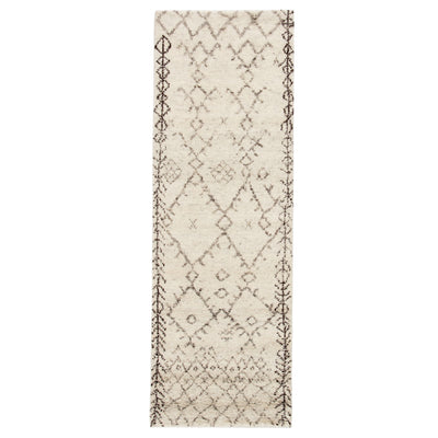 product image for Zola Hand-Knotted Geometric Ivory & Brown Area Rug 40