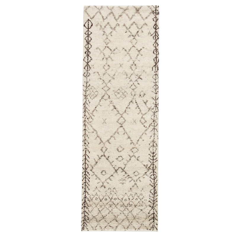 media image for Zola Hand-Knotted Geometric Ivory & Brown Area Rug 291
