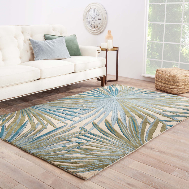 media image for cos33 palmetto handmade floral blue green area rug design by jaipur 8 24
