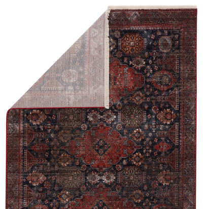 product image for Razia Medallion Rug in Navy & Red 45