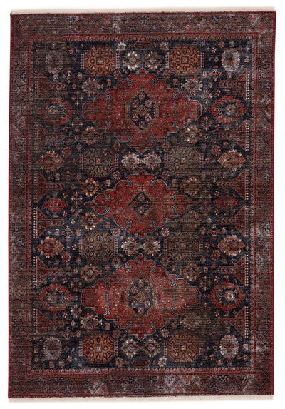 product image of Razia Medallion Rug in Navy & Red 531