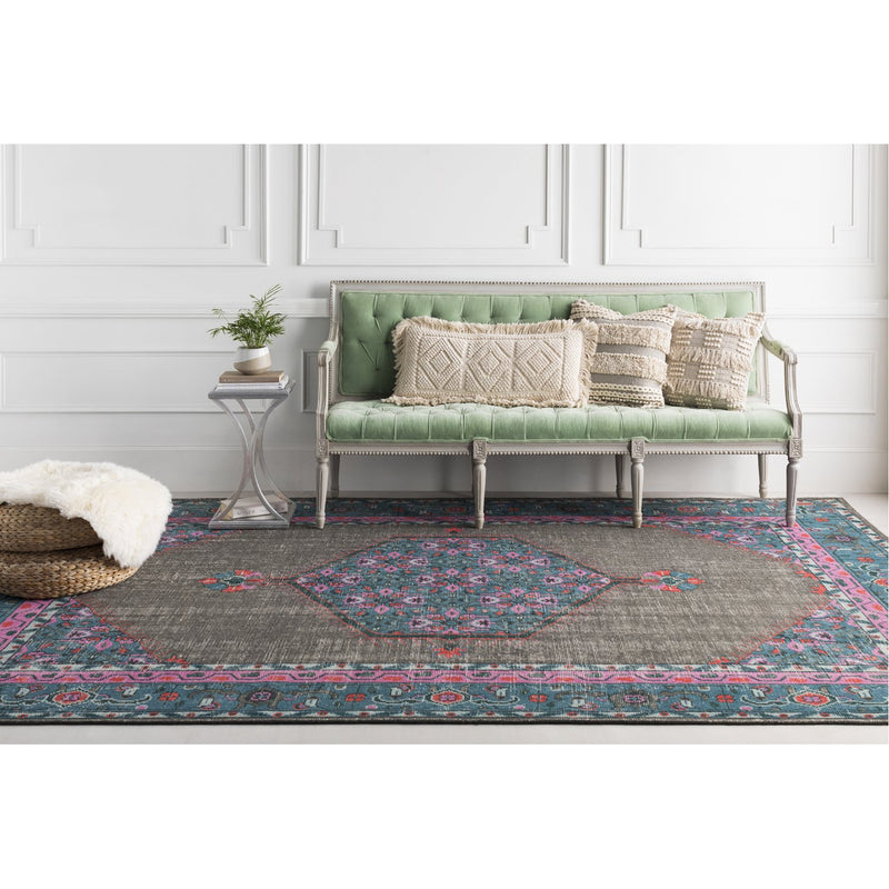 media image for Zahra ZHA-4006 Hand Knotted Rug in Charcoal & Teal by Surya 253