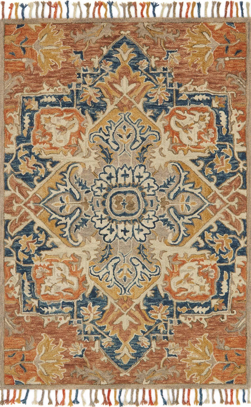 media image for Zharah Rug in Rust & Blue by Loloi 250