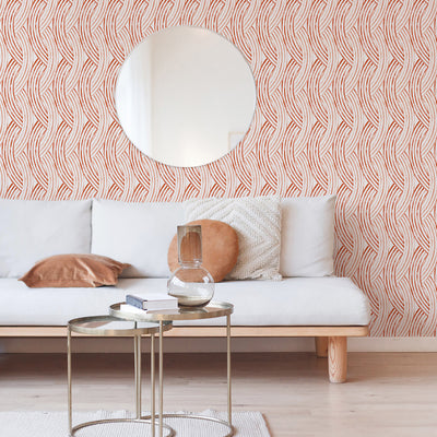 product image for Zamora Brushstrokes Wallpaper in Coral from the Pacifica Collection by Brewster Home Fashions 75