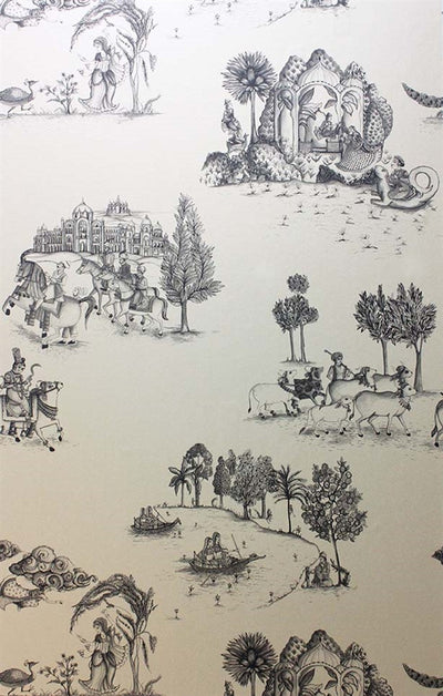 product image for Zanskar Wallpaper in Black and Gold by Matthew Williamson for Osborne & Little 12