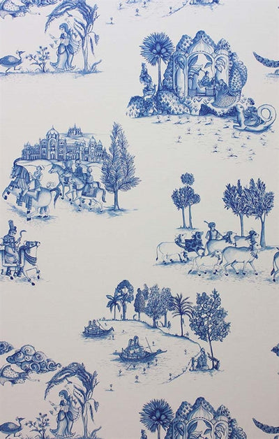 product image for Zanskar Wallpaper in Blue and White by Matthew Williamson for Osborne & Little 17