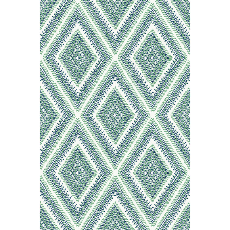 media image for Zaya Tribal Diamonds Wallpaper Wallpaper in Green from the Pacifica Collection by Brewster Home Fashions 212