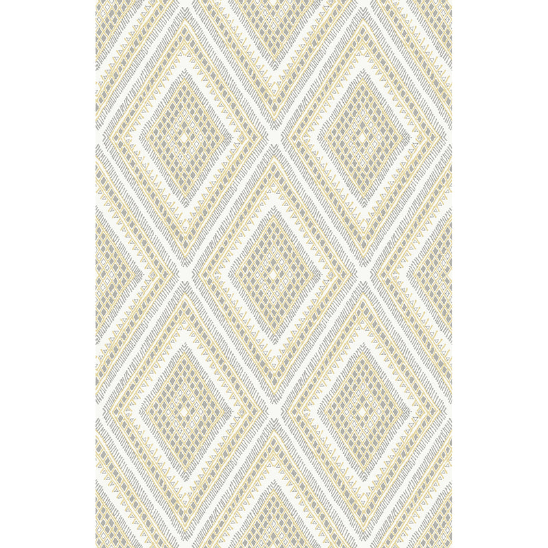 media image for Zaya Tribal Diamonds Wallpaper Wallpaper in Light Yellow from the Pacifica Collection by Brewster Home Fashions 223