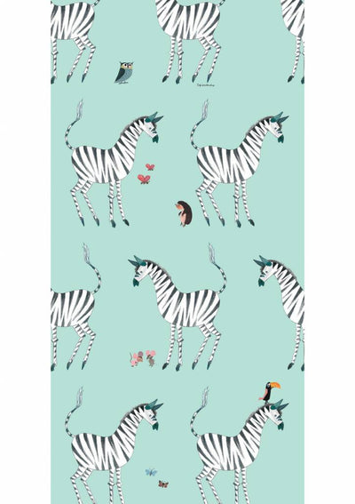 product image for Zebra Kids Wallpaper in Mint by KEK Amsterdam 82