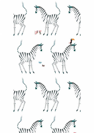 product image for Zebra Kids Wallpaper in White by KEK Amsterdam 72