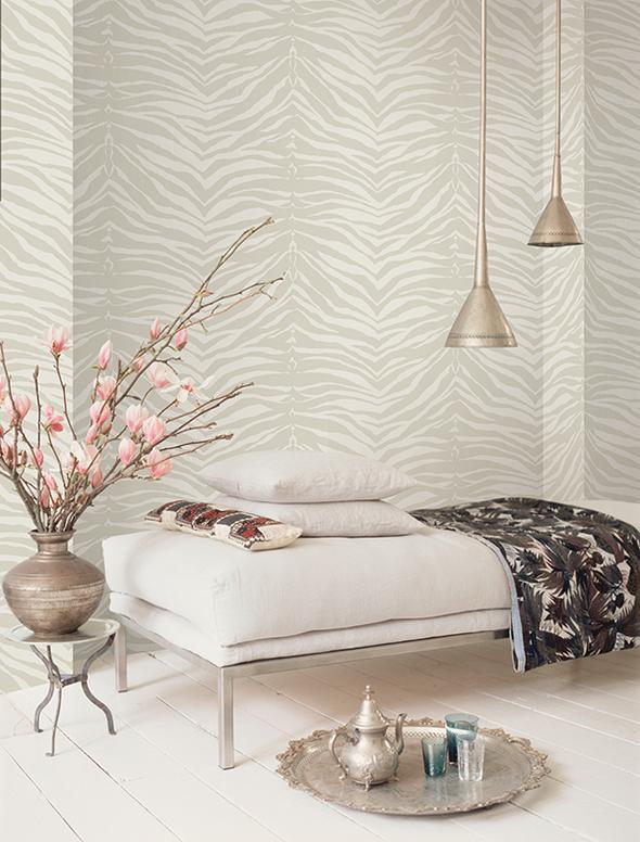 media image for Zebra Wallpaper from the Watercolor Florals Collection by Mayflower Wallpaper 228