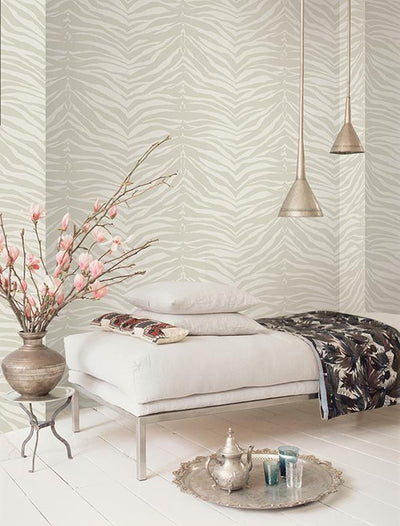 product image of Zebra Wallpaper in Grey from the Watercolor Florals Collection by Mayflower Wallpaper 580