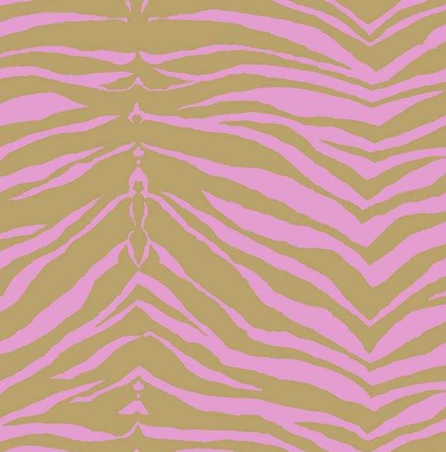 media image for Zebra Wallpaper in Gold and Pink from the Watercolor Florals Collection by Mayflower Wallpaper 215