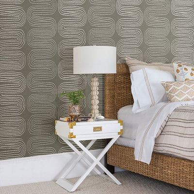 product image for Zephyr Abstract Stripe Wallpaper in Brown from the Celadon Collection by Brewster Home Fashions 16