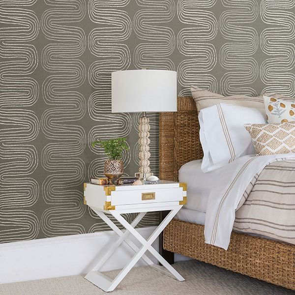 media image for Zephyr Abstract Stripe Wallpaper in Brown from the Celadon Collection by Brewster Home Fashions 265