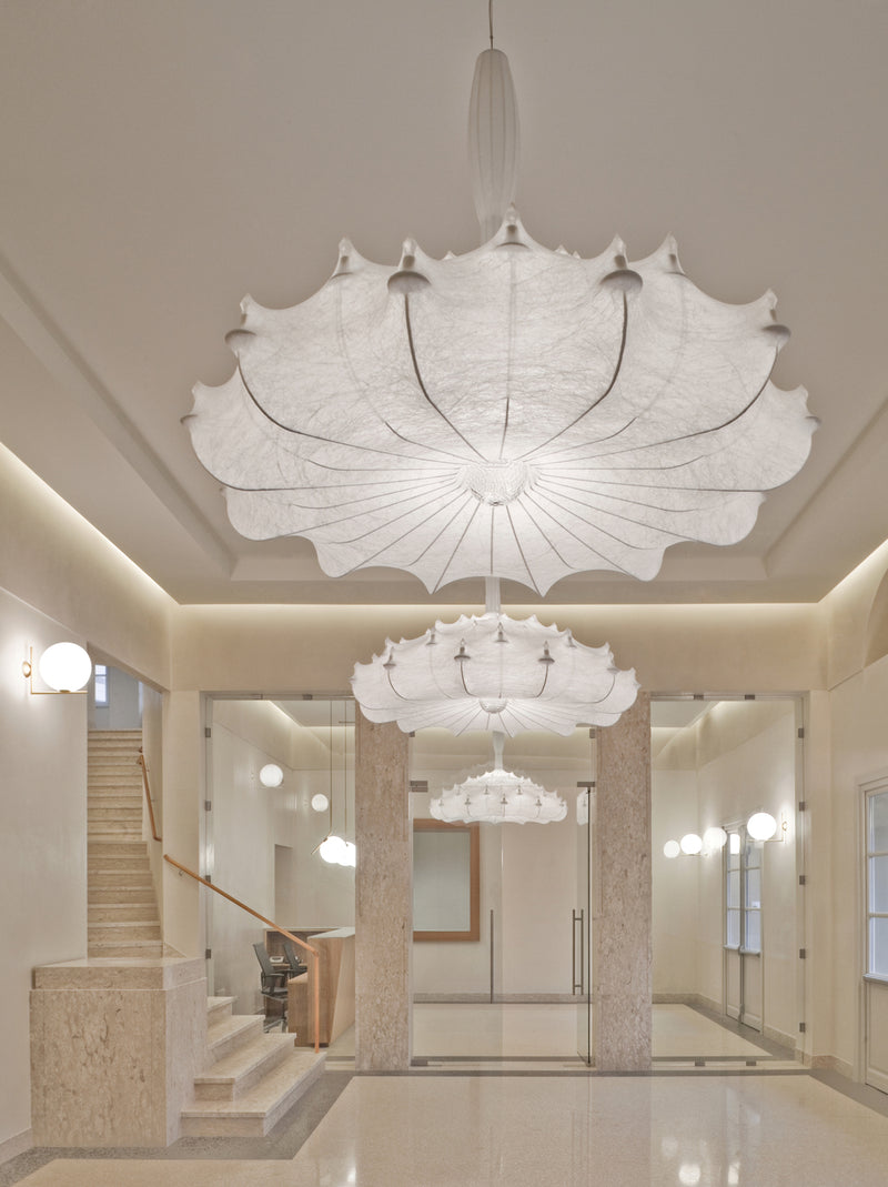 media image for Zeppelin Plastic and Steel White Pendant Lighting 289
