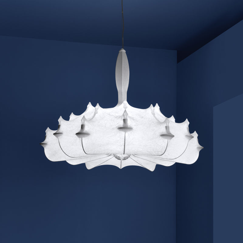 media image for Zeppelin Plastic and Steel White Pendant Lighting 260