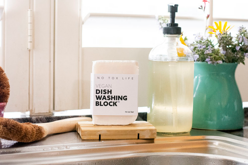 media image for Dish Block - Zero Waste Dish Washing Bar - Free of Dyes and Fragrance by No Tox Life 282