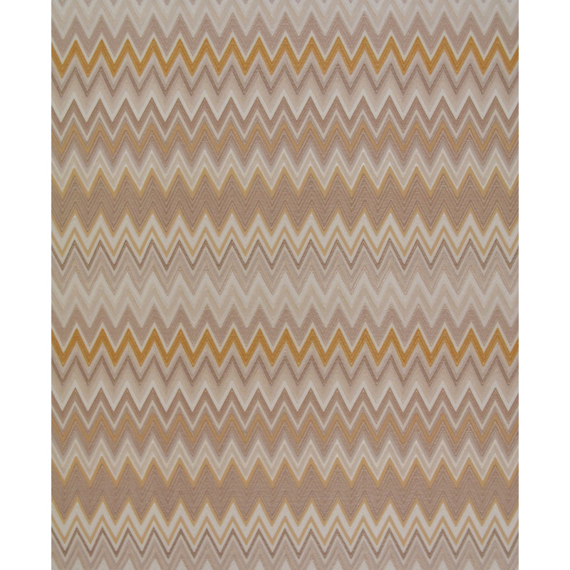 media image for sample zig zag multicolore wallpaper in cream tan and gold by missoni home for york wallcoverings 1 214