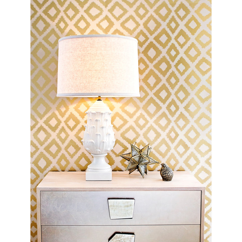 media image for Zigzag Wallpaper in Metallic Gold and Oatmeal by Stacey Day 289