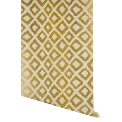 product image for Zigzag Wallpaper in Metallic Gold and Oatmeal by Stacey Day 75