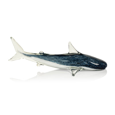 product image of decorative glass wildlife blue shark figurine by zodax ch 5973 1 520