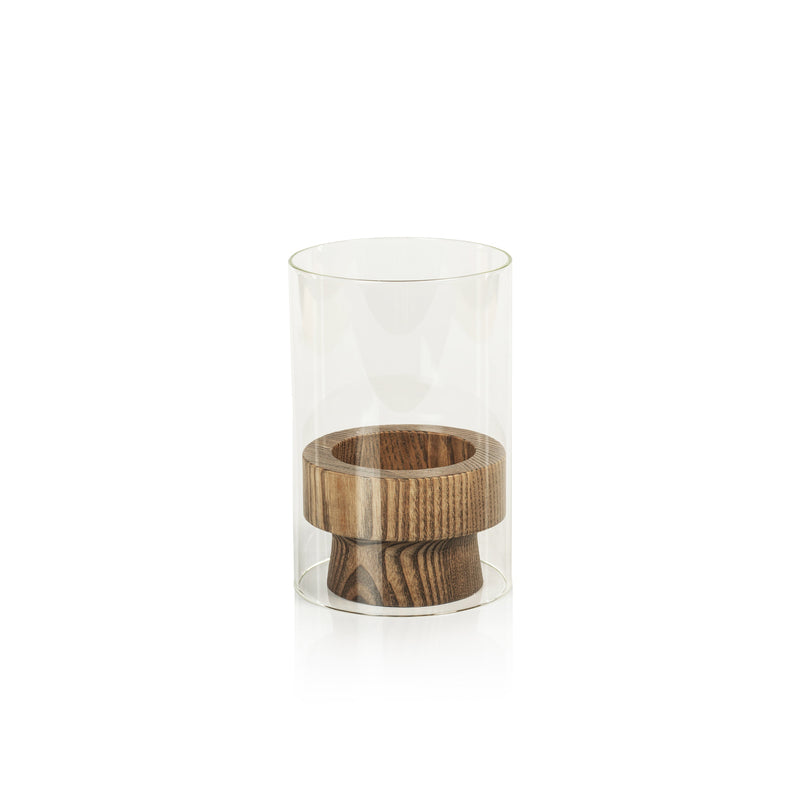 media image for loreto hurricane glass pillar candle holder by zodax ch 6029 3 228