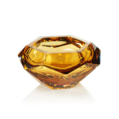 product image for la boheme hand made polished cut glass bowl amber ch 6031 1 15
