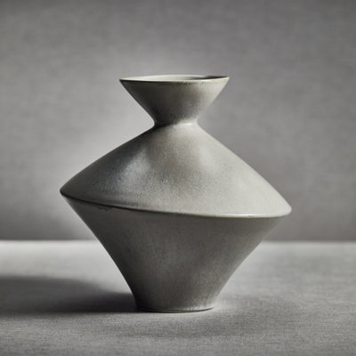product image for boras tall gray stoneware vase by zodax ch 6238 2 44
