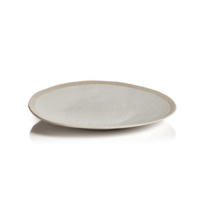 product image for amiah organic textured ceramic platter by zodax ch 6332 3 84