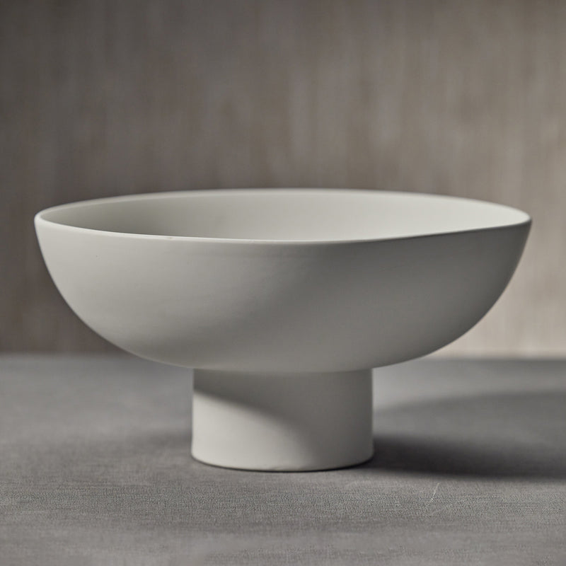 media image for kumasi white ceramic footed bowl by zodax ch 6352 3 243