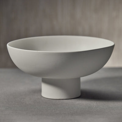 product image for kumasi white ceramic footed bowl by zodax ch 6352 4 56