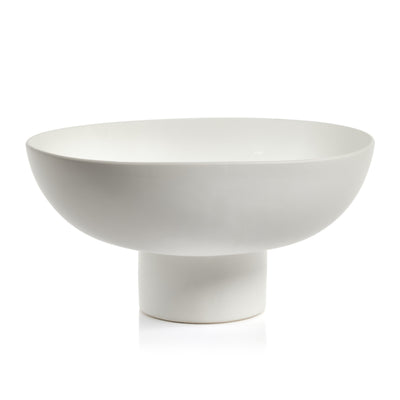product image for kumasi white ceramic footed bowl by zodax ch 6352 1 54