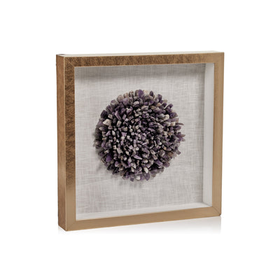 product image for chrysanths gold framed amethyst crystal wall decor by zodax ch 6355 1 38